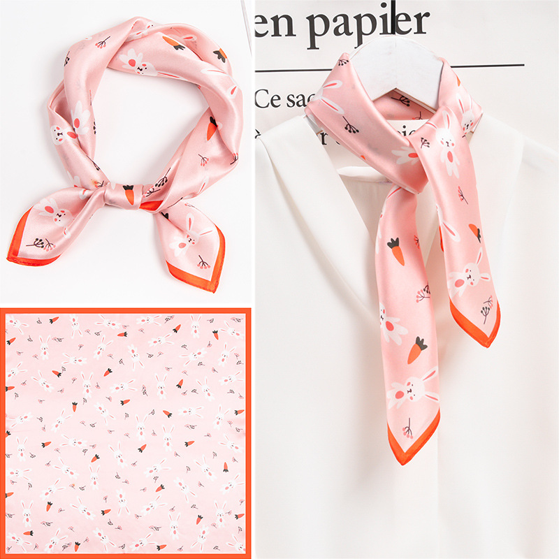 Silk scarf customization to customize logo digital printing square scarf gifts