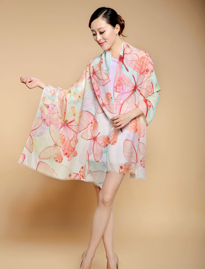 Custom Cashmere Scarf Design Butterfly Scarf