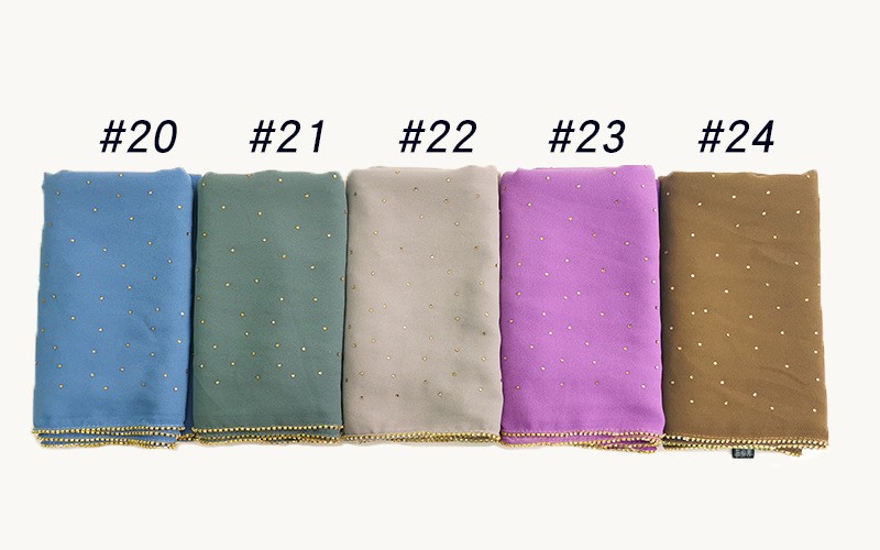 Wholesale Pearl chiffon diamond headscarf
