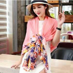 Cotton printed color grid female silk scarves