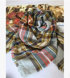 Imitation cashmere cape square grid scarf wholesale