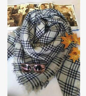 Imitation cashmere cape square grid scarf wholesale