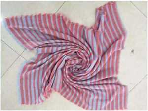 Striped shawl tassel square hitting scene scarf wholesale