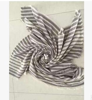 Striped shawl tassel square hitting scene scarf wholesale