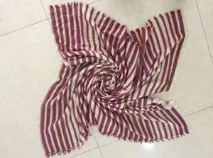 Striped shawl tassel square hitting scene scarf wholesale