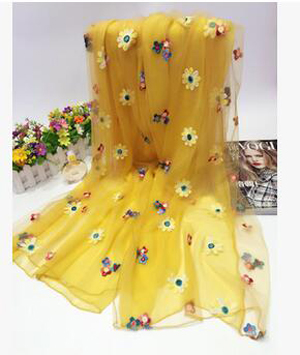 Stitching embroidered flowers scarf wholesale