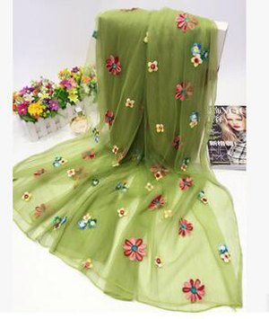 Stitching embroidered flowers scarf wholesale