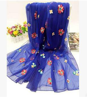Stitching embroidered flowers scarf wholesale
