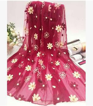 Hand embroidery double embroidered scarves wholesale