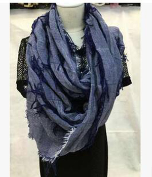 Pure color flash widened cotton linen tassel scarf wholesale