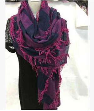 Pure color flash widened cotton linen tassel scarf wholesale