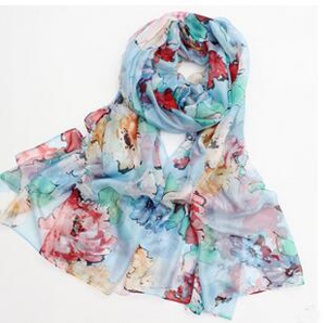 Abstract large flower joker chiffon scarves wholesale