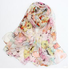 Abstract large flower joker chiffon scarves wholesale
