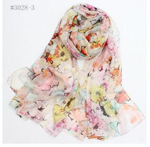 Abstract large flower joker chiffon scarves wholesale
