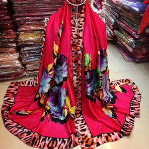 Female butterfly color printed pure silk scarves wholesale