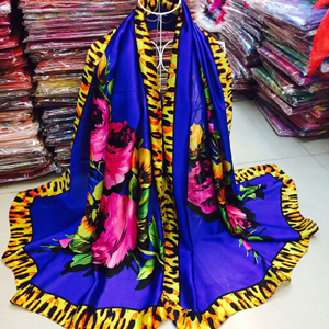 Female butterfly color printed pure silk scarves wholesale