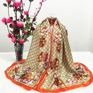 Color printing female dyeing silk scarf wholesale