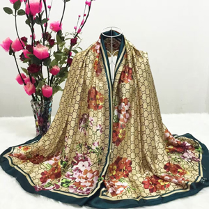 Color printing female dyeing silk scarf wholesale
