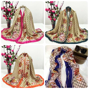Color printing female dyeing silk scarf wholesale