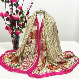 Color printing female dyeing silk scarf wholesale