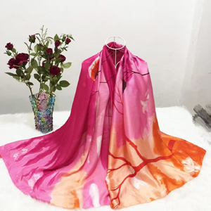 Dyeing printing color female matching silk scarf wholesale