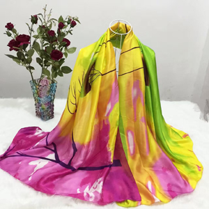 Dyeing printing color female matching silk scarf wholesale