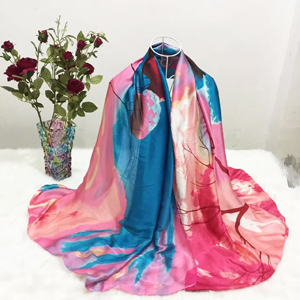 Dyeing printing color female matching silk scarf wholesale
