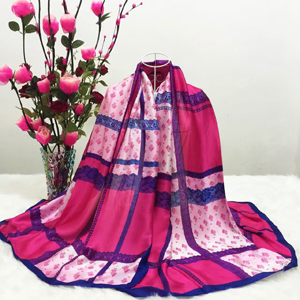 Female stripe color silk scarves wholesale