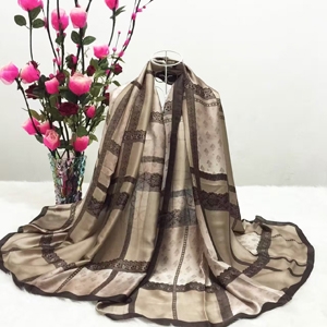Female stripe color silk scarves wholesale