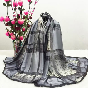 Female stripe color silk scarves wholesale
