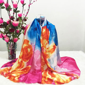 Three color stitching printed silk pattern scarf wholesale