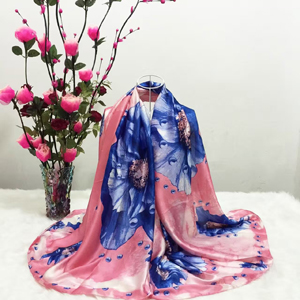 Colorful flowers silk scarf wholesale
