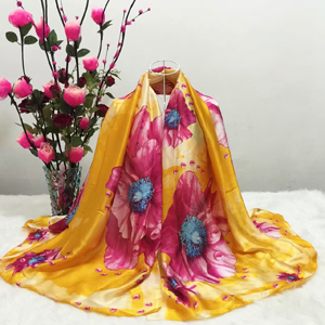 Colorful flowers silk scarf wholesale