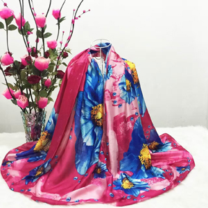 Colorful flowers silk scarf wholesale