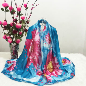 Colorful flowers silk scarf wholesale