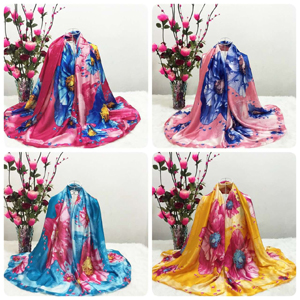 Colorful flowers silk scarf wholesale