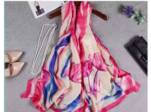 Lotus dyeing silk scarves wholesale