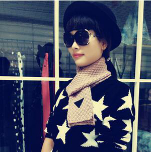Wool triangle leather label scarves wholesale