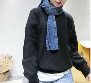Wool pure color towel woven label scarf wholesale