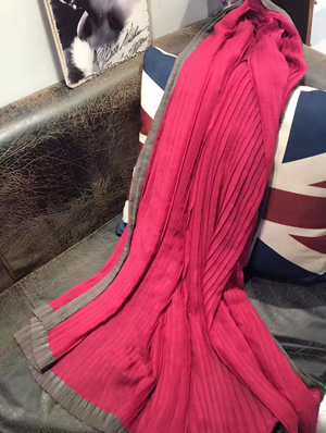 Female pleated color matching silk scarf wholesale