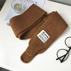 Pure color letter labeling female wool scarf wholesale