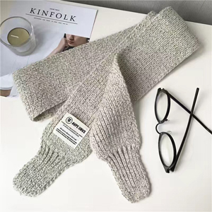 Pure color letter labeling female wool scarf wholesale