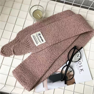 Pure color letter labeling female wool scarf wholesale