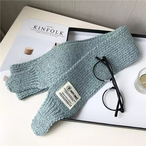Pure color letter labeling female wool scarf wholesale