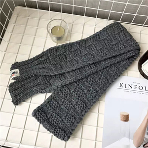 Female fingerprint labeling pure color wool scarf wholesale