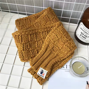 Female fingerprint labeling pure color wool scarf wholesale