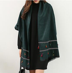 Female national wind imitation dual-use cashmere scarf wholesale
