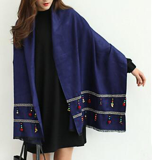Female national wind imitation dual-use cashmere scarf wholesale