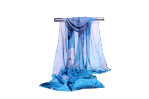 Female chiffon color flower design scarf wholesale