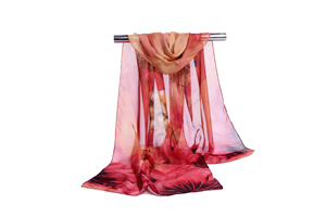 Female chiffon color flower design scarf wholesale